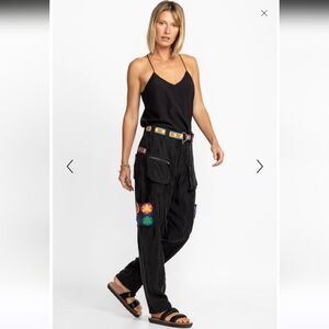 Johnny Was PINTORA CROCHET PANT drawstring belted pant women's  XL new